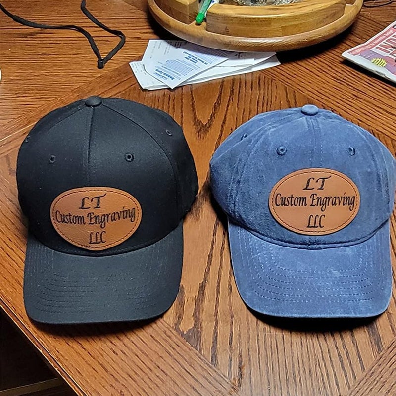 Twig Black Oval Leatherette/Leather Patches/Sheets with Adhesive Iron-on Blank Laser Engraving/UV Printing/Baseball Hats/Truck Caps/Beanie/Fedora Heat Press Leather Sheets(30 Pieces-3 inch×2 inch) - Image 3
